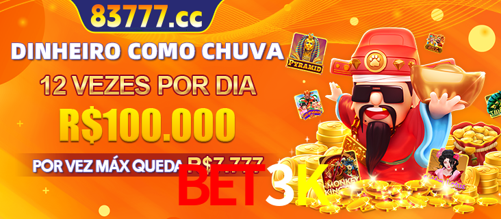 Banner do programa de recompensas Recomende para amigos do BET3K, detalhando os bônus por convidar amigos, com prêmios que chegam a R$288.888.