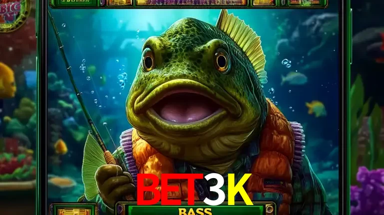 Personagem de peixe pescador do popular jogo de slot com tema de pescaria, uma das emocionantes opções de caça-níqueis para jogar e ganhar no cassino BET3K.