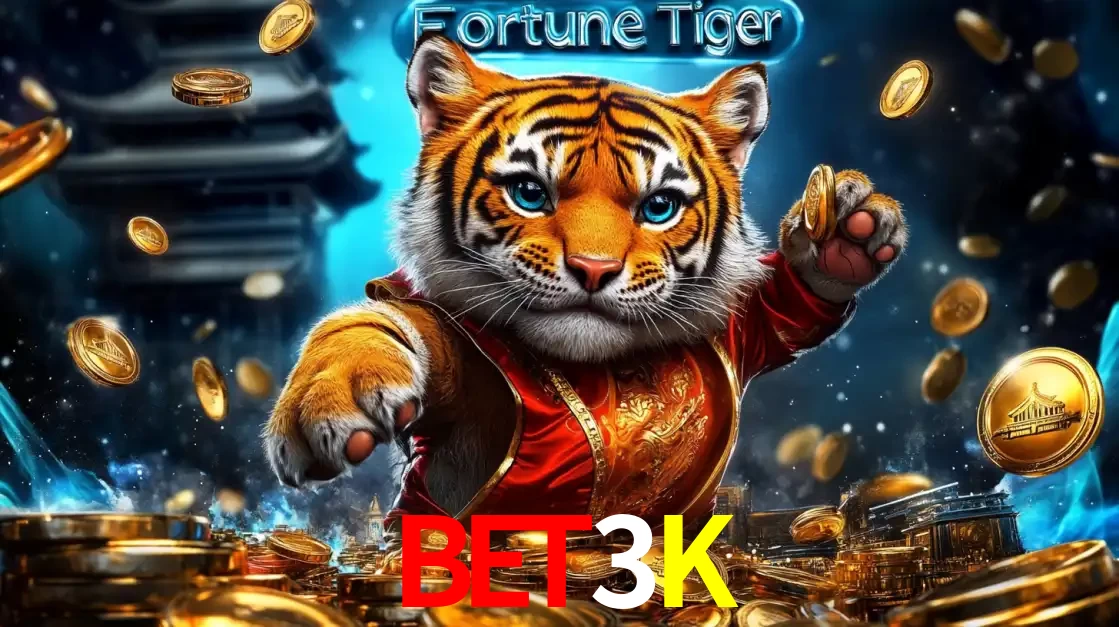 Imagem promocional do jogo de slot Fortune Tiger, com um tigre majestoso em traje tradicional cercado por uma fortuna em moedas de ouro, disponível agora no cassino BET3K.